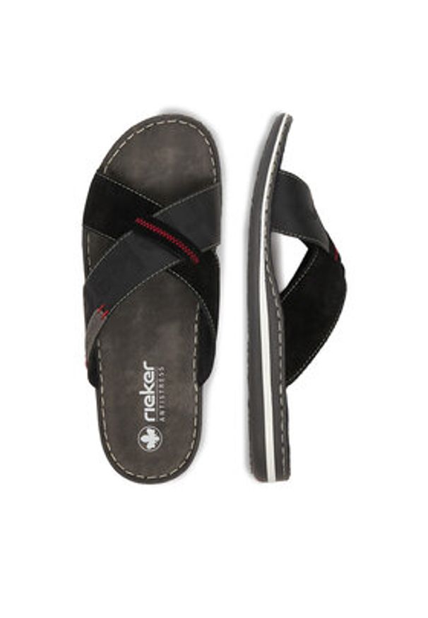 Rieker Klapki CEO-21098-02 Czarny. Kolor: czarny. Materiał: zamsz, skóra