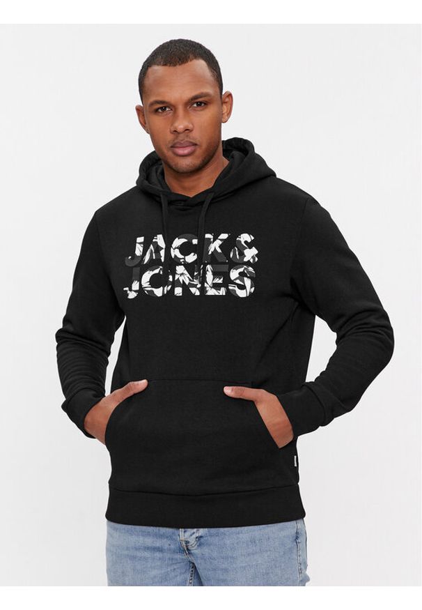 Jack & Jones Bluza Jeff 12250682 Czarny Standard Fit. Kolor: czarny. Materiał: bawełna, syntetyk