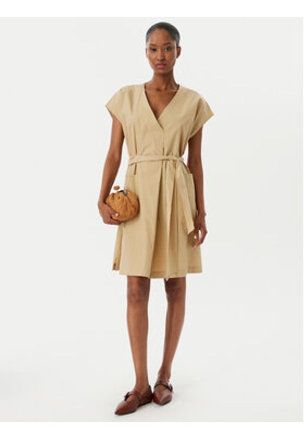 Weekend Max Mara Sukienka codzienna Mitico 2515221132 Beżowy Regular Fit. Okazja: na co dzień. Kolor: beżowy. Materiał: bawełna. Typ sukienki: proste. Styl: casual