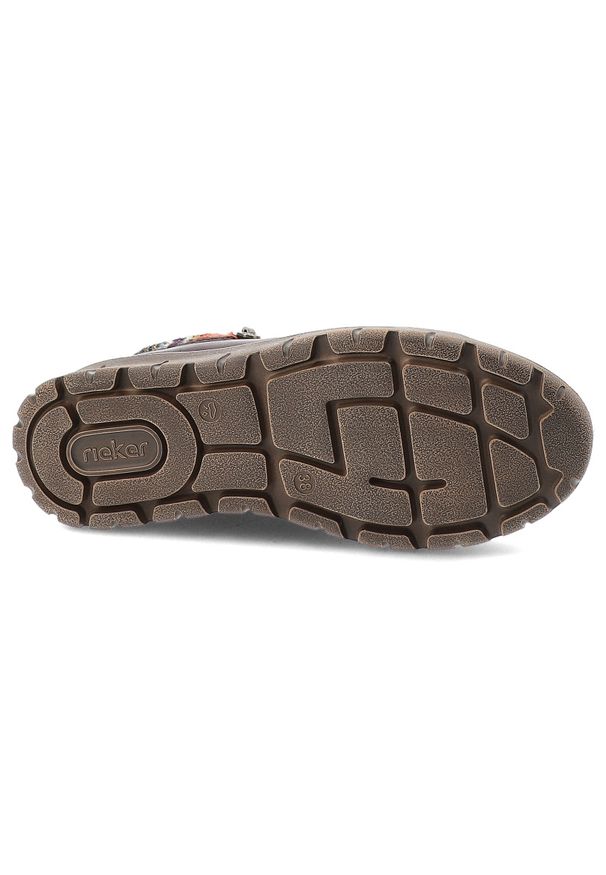 Czerwone Botki Rieker Ocieplane Buty Damskie. Okazja: na spacer, na co dzień. Zapięcie: sznurówki. Kolor: czerwony. Materiał: dzianina, skóra. Szerokość cholewki: normalna. Wzór: kolorowy. Sezon: zima, jesień. Styl: casual