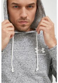 Under Armour bluza 1370401 męska kolor szary z kapturem z nadrukiem. Okazja: na co dzień. Typ kołnierza: kaptur. Kolor: szary. Wzór: nadruk. Styl: casual #5