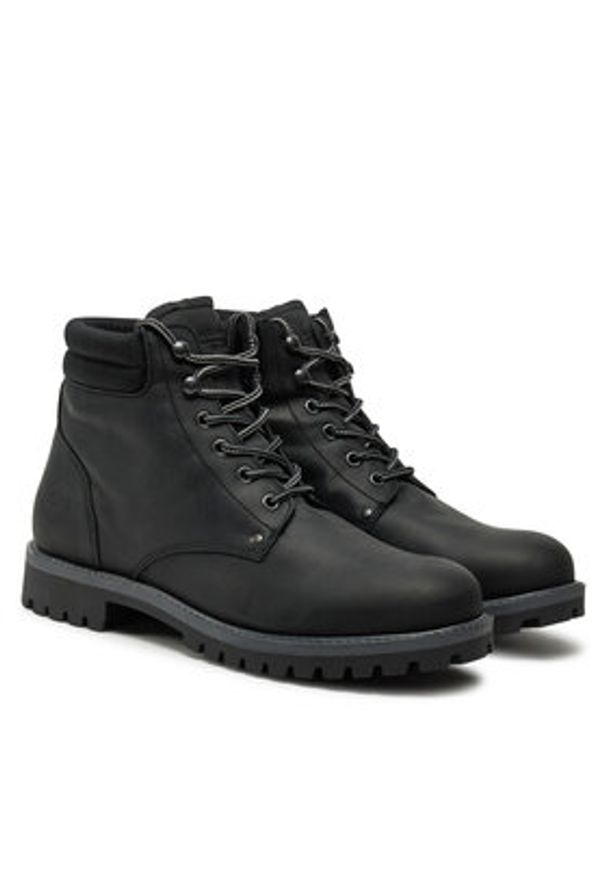 Jack & Jones - Jack&Jones Trapery JfwStanton 12257999 Czarny. Kolor: czarny. Materiał: skóra