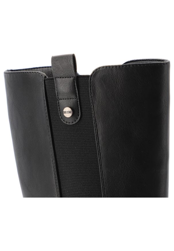 Big-Star - Czarne Kozaki Big Star Ocieplane Obuwie Damskie. Okazja: na co dzień. Wysokość cholewki: przed kolano. Kolor: czarny. Materiał: materiał. Szerokość cholewki: normalna. Sezon: zima, jesień. Styl: klasyczny, casual, elegancki