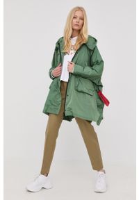 After Label kurtka damska kolor zielony przejściowa oversize. Kolor: zielony. Materiał: materiał. Wzór: gładki #6