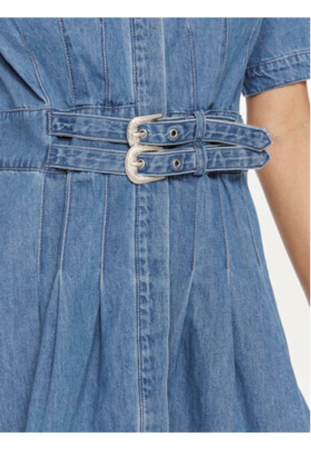 only - ONLY Sukienka jeansowa Myra 15300434 Niebieski Regular Fit. Kolor: niebieski. Materiał: bawełna