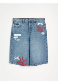 Sinsay - Szorty jeansowe baggy - niebieski. Kolor: niebieski #1