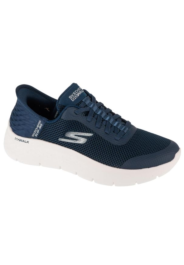 skechers - Buty sportowe Sneakersy damskie, Slip-Ins: GO WALK Flex - Grand Entry. Kolor: niebieski. Sport: turystyka piesza