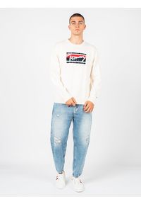 TOMMY HILFIGER - Tommy Jeans Sweter | DM0DM13045 | Mężczyzna | Biały. Okazja: na co dzień. Kolor: biały. Materiał: akryl, poliester. Wzór: ze splotem. Styl: casual