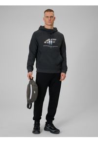 4f - 4F Bluza dresowa nierozpinana z kapturem męska - szara M. Okazja: na co dzień. Typ kołnierza: kaptur. Kolor: szary. Materiał: dresówka. Styl: casual, klasyczny #2