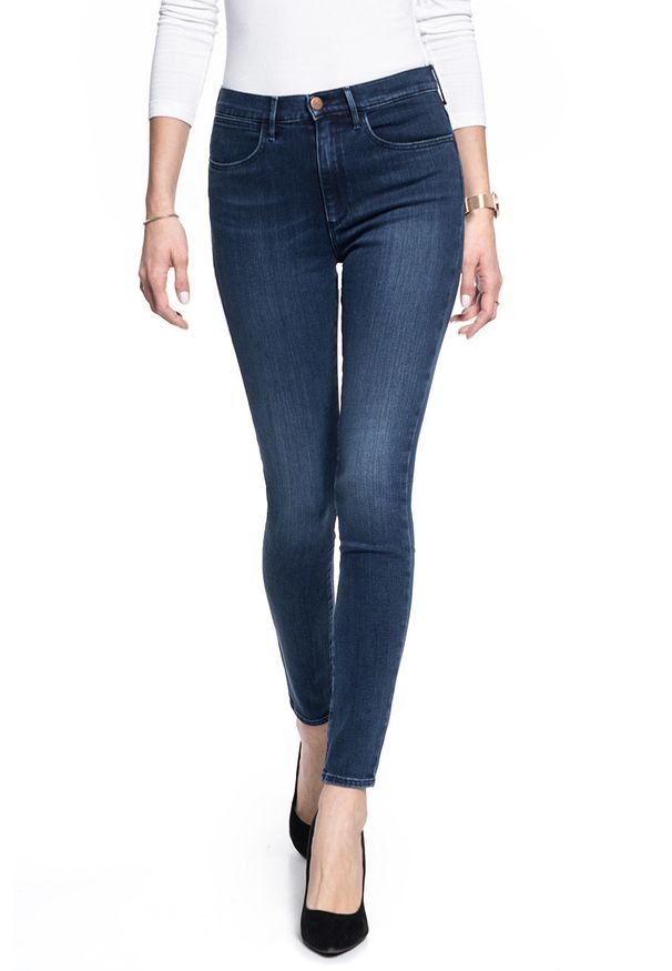 Wrangler - SPODNIE DAMSKIE WRANGLER HIGH RISE SKINNY SOLAR BLUE W27HJC11J 112128087
