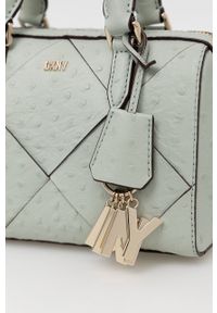 DKNY - Dkny torebka skórzana kolor turkusowy. Kolor: turkusowy. Materiał: skórzane #4