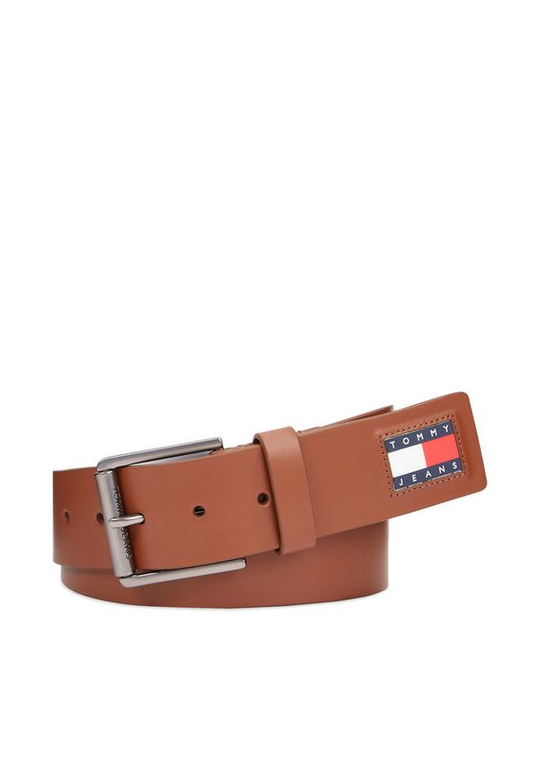 Pasek Męski Tommy Jeans. Kolor: brązowy