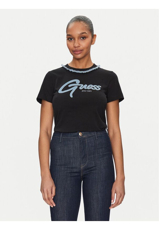 Guess T-Shirt W5GI03 I3Z14 Czarny Regular Fit. Kolor: czarny. Materiał: bawełna