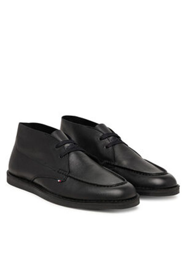 TOMMY HILFIGER - Tommy Hilfiger Półbuty Hilfiger Stitchdown Tbl Lth Chuk FM0FM05743 Czarny. Kolor: czarny. Materiał: skóra