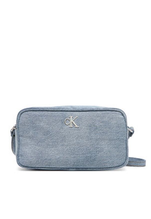 Calvin Klein Torebka Denim Ew Double Zip Camera Bag LV04F3226G Błękitny. Kolor: niebieski