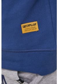 CATerpillar - Caterpillar Bluza bawełniana z nadrukiem. Okazja: na co dzień. Kolor: niebieski. Materiał: bawełna. Długość rękawa: raglanowy rękaw. Wzór: nadruk. Styl: casual
