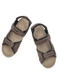 Brązowe Sandały Wrangler Sportowe Obuwie Męskie. Zapięcie: pasek. Kolor: brązowy. Materiał: materiał. Wzór: paski. Sezon: lato. Styl: sportowy #5
