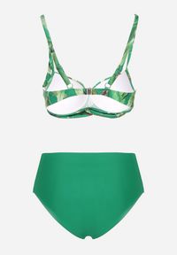 Born2be - Zielone Bikini Majtki Figi z Siateczkowymi Wstawkami i Biustonosz w Liście Kinella. Kolor: zielony #3