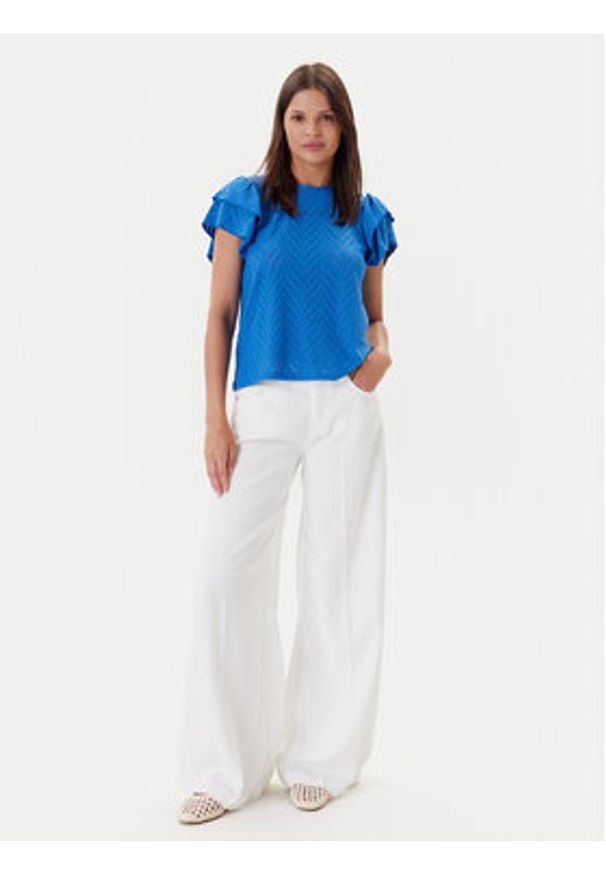 JDY Bluzka Carla 15351452 Niebieski Regular Fit. Kolor: niebieski. Materiał: syntetyk