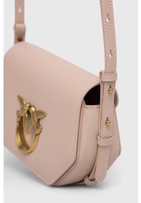 Pinko torebka skórzana kolor różowy. Kolor: różowy. Materiał: skórzane. Rodzaj torebki: na ramię #4