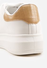 Born2be - Biało-Beżowe Sneakersy na Grubej Podeszwie Hypnotic. Okazja: na co dzień, na spacer. Zapięcie: sznurówki. Kolor: biały. Materiał: jeans, dresówka. Sport: turystyka piesza #4
