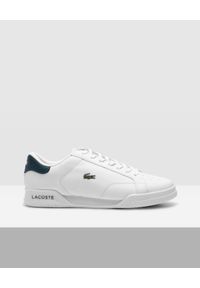 Lacoste - LACOSTE - Skórzane sneakersy z logo TWIN SERVE. Kolor: biały. Materiał: skóra. Wzór: haft. Sport: tenis #2