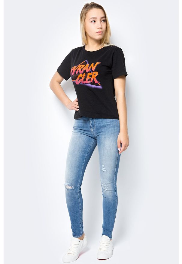 Wrangler - WRANGLER SKINNY RAZZLE BLUE W28KRG17V 112128329. Wzór: aplikacja