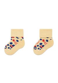 Happy-Socks - Happy Socks Zestaw 4 par wysokich skarpet dziecięcych XKFNT08-6500 Kolorowy. Materiał: materiał. Wzór: kolorowy
