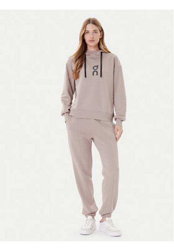 On Bluza Club Hoodie 1WE1004 Beżowy Relaxed Fit. Kolor: beżowy. Materiał: bawełna