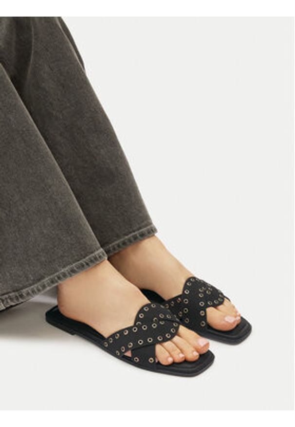 Jenny - JENNY Klapki R07072024 Czarny. Kolor: czarny. Materiał: materiał, syntetyk