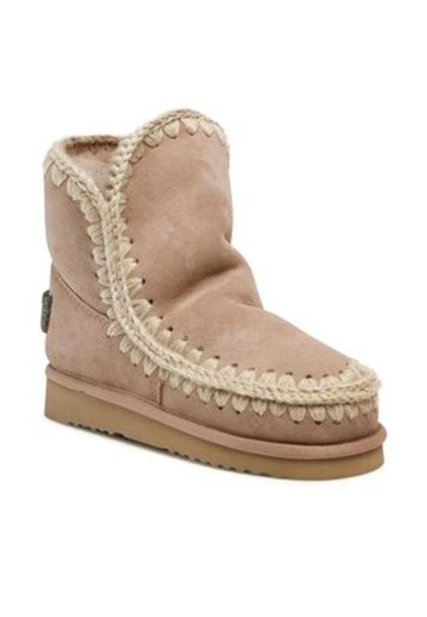 Mou Śniegowce Eskimo 18 FW101050A Beżowy. Kolor: beżowy. Materiał: zamsz, skóra