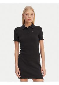 Tommy Jeans Sukienka codzienna Lettuce DW0DW22336 Czarny Slim Fit. Okazja: na co dzień. Kolor: czarny. Materiał: bawełna. Typ sukienki: proste. Styl: casual #1