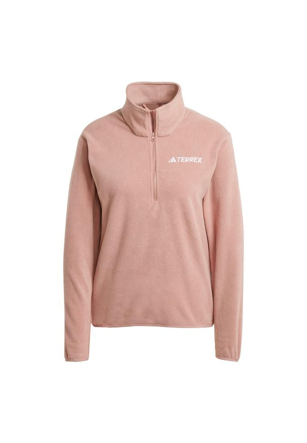 Adidas - Damski polar 1/2 zip adidas Terrex Multi Essentials. Kolor: różowy. Materiał: polar. Sport: wspinaczka, turystyka piesza