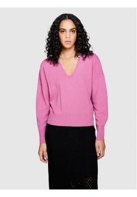 Sisley Sweter 1044M400T Różowy Regular Fit. Kolor: różowy. Materiał: wełna #1