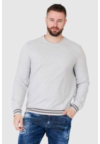 Guess - GUESS Szara bluza męska z logo, Rozmiar M. Kolor: szary. Wzór: aplikacja