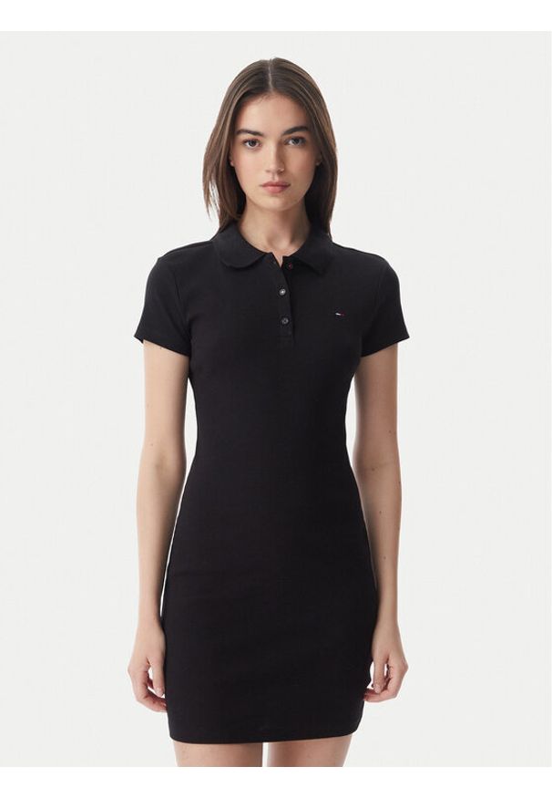Tommy Jeans Sukienka codzienna DW0DW22852 Czarny Slim Fit. Okazja: na co dzień. Kolor: czarny. Materiał: bawełna. Typ sukienki: proste. Styl: casual