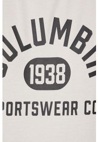 columbia - Columbia t-shirt męski kolor beżowy z nadrukiem. Okazja: na co dzień. Kolor: beżowy. Materiał: bawełna. Wzór: nadruk. Styl: casual #4