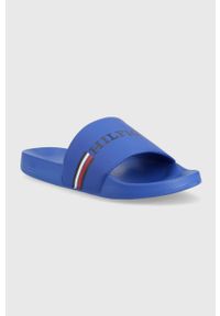 TOMMY HILFIGER - Tommy Hilfiger klapki CORPORATE FLAG POOL męskie kolor niebieski FM0FM04613. Kolor: niebieski. Materiał: tworzywo sztuczne #3