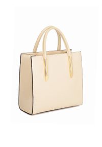 Kazar - Skórzana torebka o regularnym kształcie. Kolor: beżowy. Materiał: skórzane. Styl: wizytowy, biznesowy, elegancki. Rodzaj torebki: na ramię #2