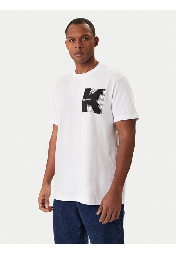 Karl Lagerfeld Jeans T-Shirt B1M17066 Biały Regular Fit. Kolor: biały. Materiał: bawełna