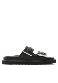 DeeZee Klapki 86009-4 Czarny. Kolor: czarny. Materiał: skóra