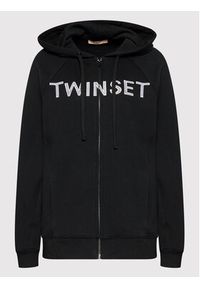 TwinSet - TWINSET Bluza 221TP2160 Czarny Relaxed Fit. Kolor: czarny. Materiał: bawełna #5