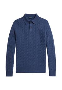 Polo Ralph Lauren Sweter 710974165003 Granatowy Regular Fit. Typ kołnierza: polo. Kolor: niebieski. Materiał: wełna #8