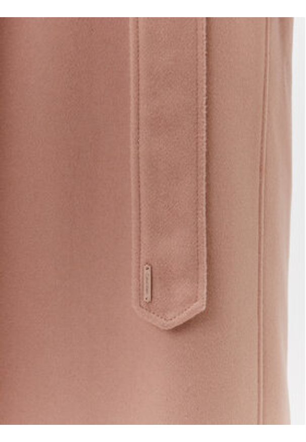 Calvin Klein Płaszcz wełniany K20K205496 Beżowy Regular Fit. Kolor: beżowy. Materiał: wełna
