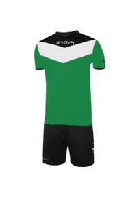 Komplet piłkarski dla dorosłych Givova Kit Campo zielono-czarny. Kolor: zielony. Sport: piłka nożna