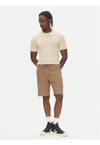 Lindbergh Szorty materiałowe 30-508003 Beżowy Relaxed Fit. Kolor: beżowy. Materiał: bawełna #4