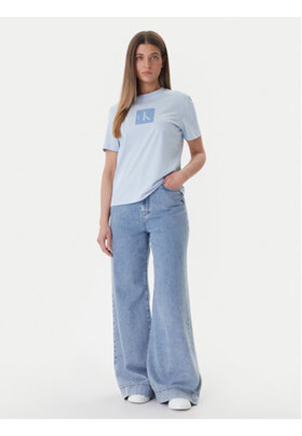 Calvin Klein Jeans T-Shirt LV047F819G Niebieski Classic Fit. Kolor: niebieski. Materiał: bawełna