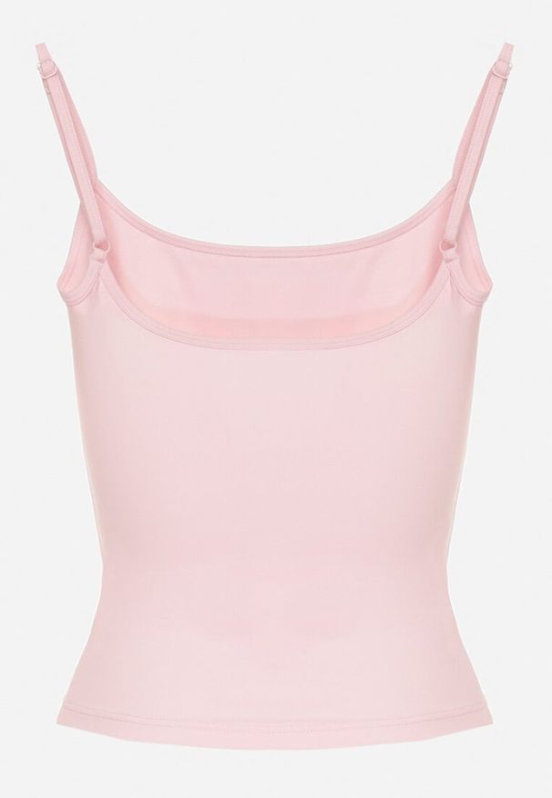 Born2be - Różowy Klasyczny Top Hallamia. Okazja: na co dzień. Kolor: różowy. Materiał: jeans. Długość rękawa: na ramiączkach. Styl: klasyczny