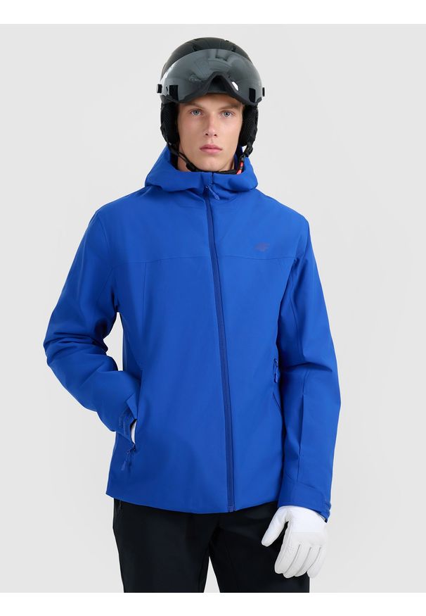 4f - 4F Kurtka narciarska membrana 5000 męska - niebieska L. Okazja: na co dzień. Kolor: niebieski. Materiał: poliester, tkanina. Sezon: zima. Styl: casual