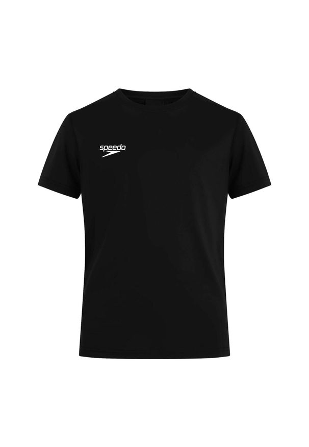 Koszulka T-Shirt męski Speedo Club Plain Tee. Kolor: czarny. Materiał: poliester, bawełna